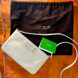 kate spade slim beige patent leather crossbody